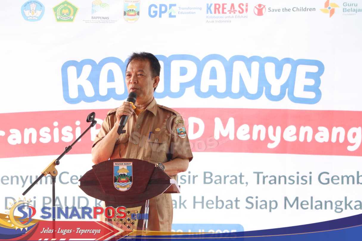 ASISTEN I AUDI MARPI RESMI BUKA KAMPANYE TRANSISI PAUD KE SD MENYENANGKAN DI PESISIR BARAT
