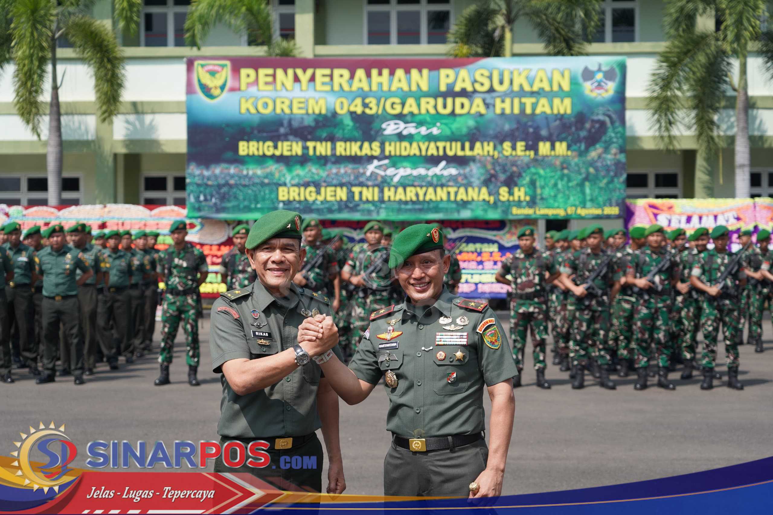 Estafet Kepemimpinan: Brigjen TNI Haryantana, S.H Resmi Jabat Danrem 043/Gatam