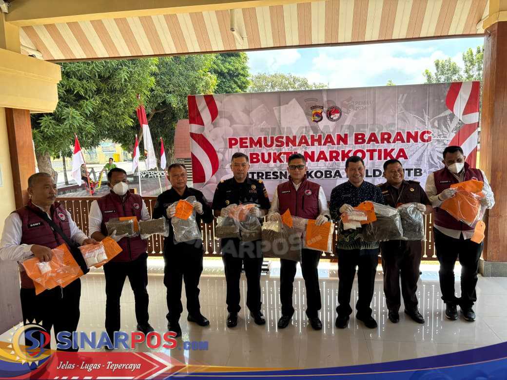 Polda NTB Musnahkan 1,5 Kg Sabu, 33,5 Kg Ganja, dan Ratusan Ekstasi Hasil Ungkap Kasus Narkoba
