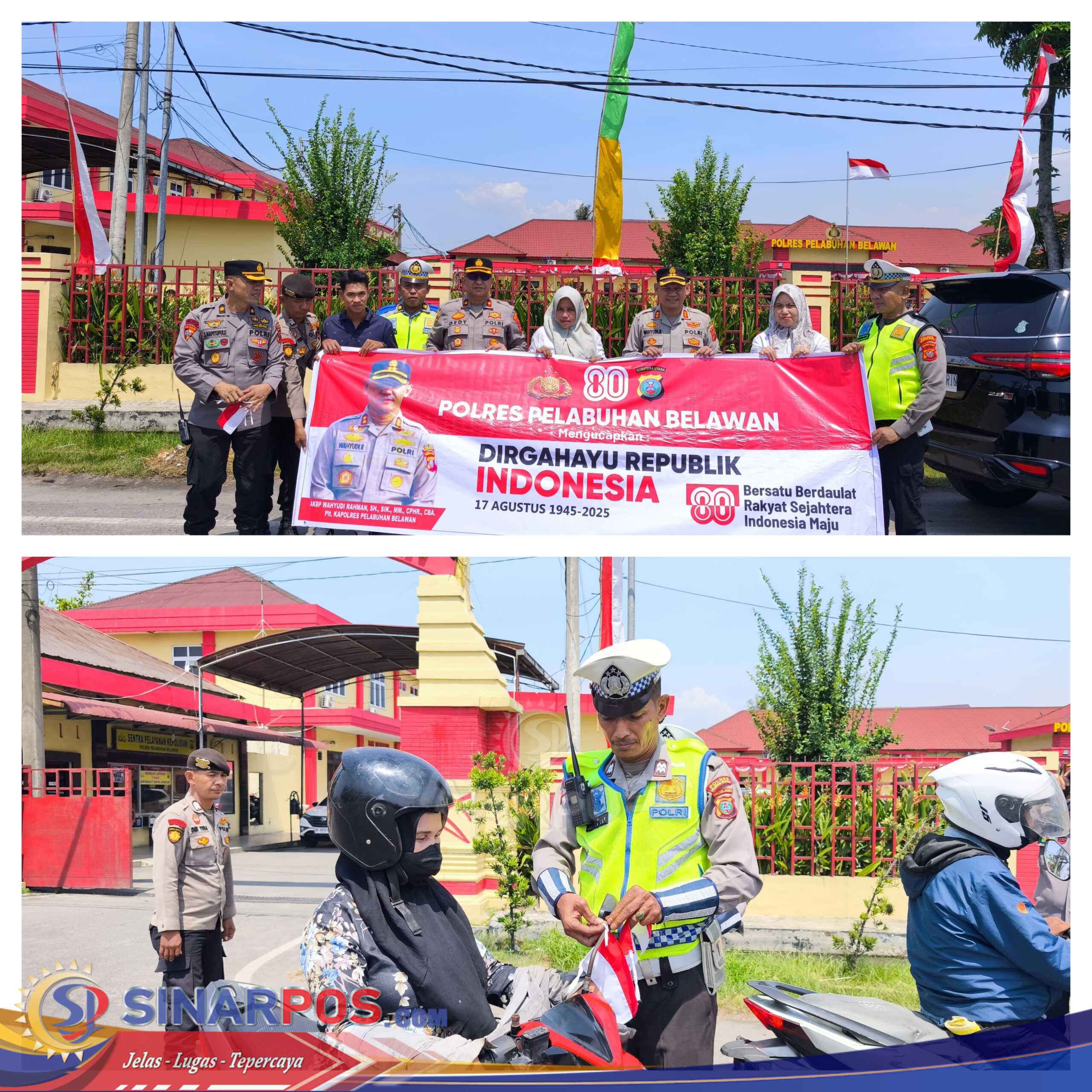 Sambut Hari Kemerdekaan, Polres Pelabuhan Belawan Bagikan Bendera Merah Putih Kepada Pengendara Sambut Hari Kemerdekaan, Polres Pelabuhan Belawan Bagikan Bendera Merah Putih Kepada Pengendara