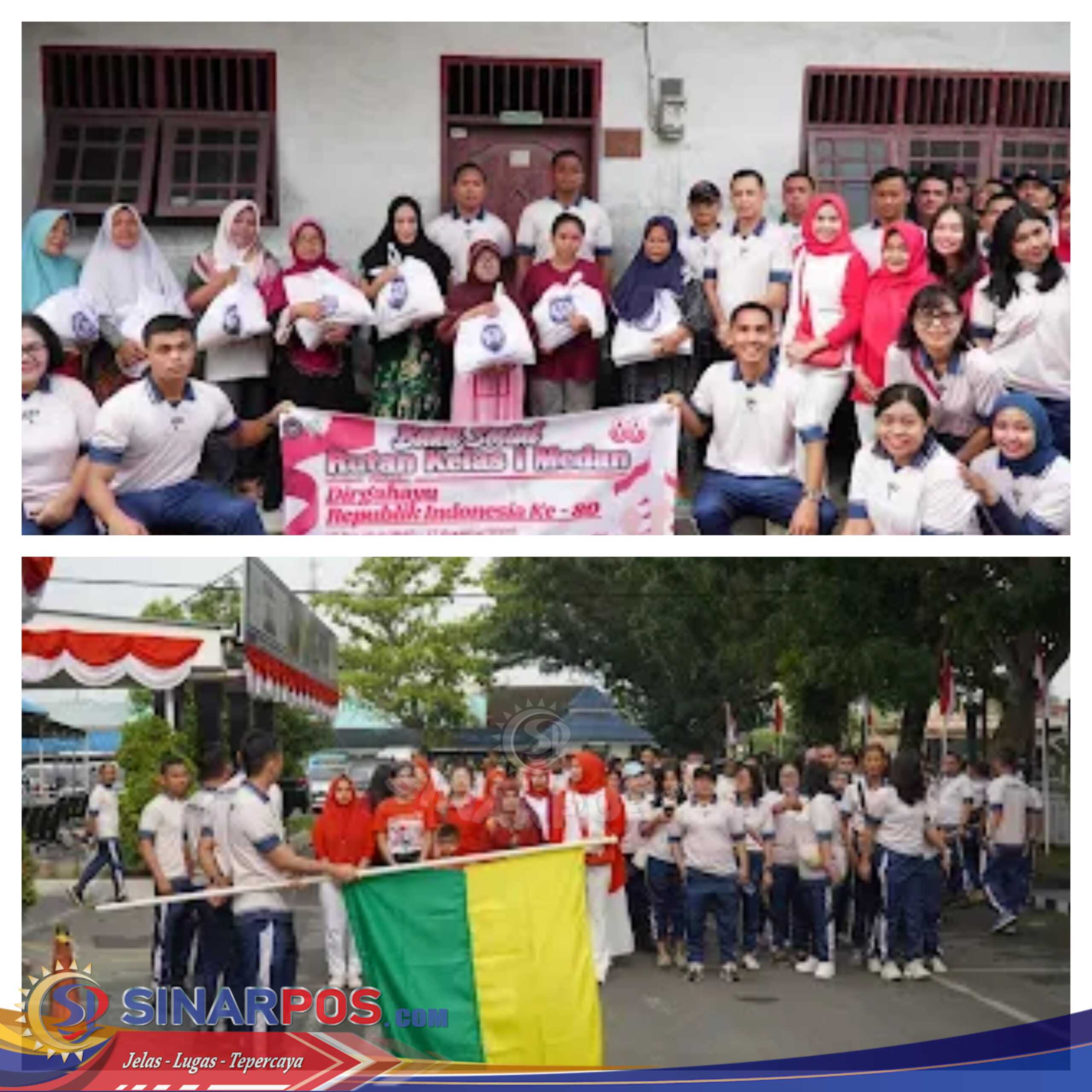 Rutan Kelas I Medan Gelar Jalan Santai Sekaligus Pemberian Bansos