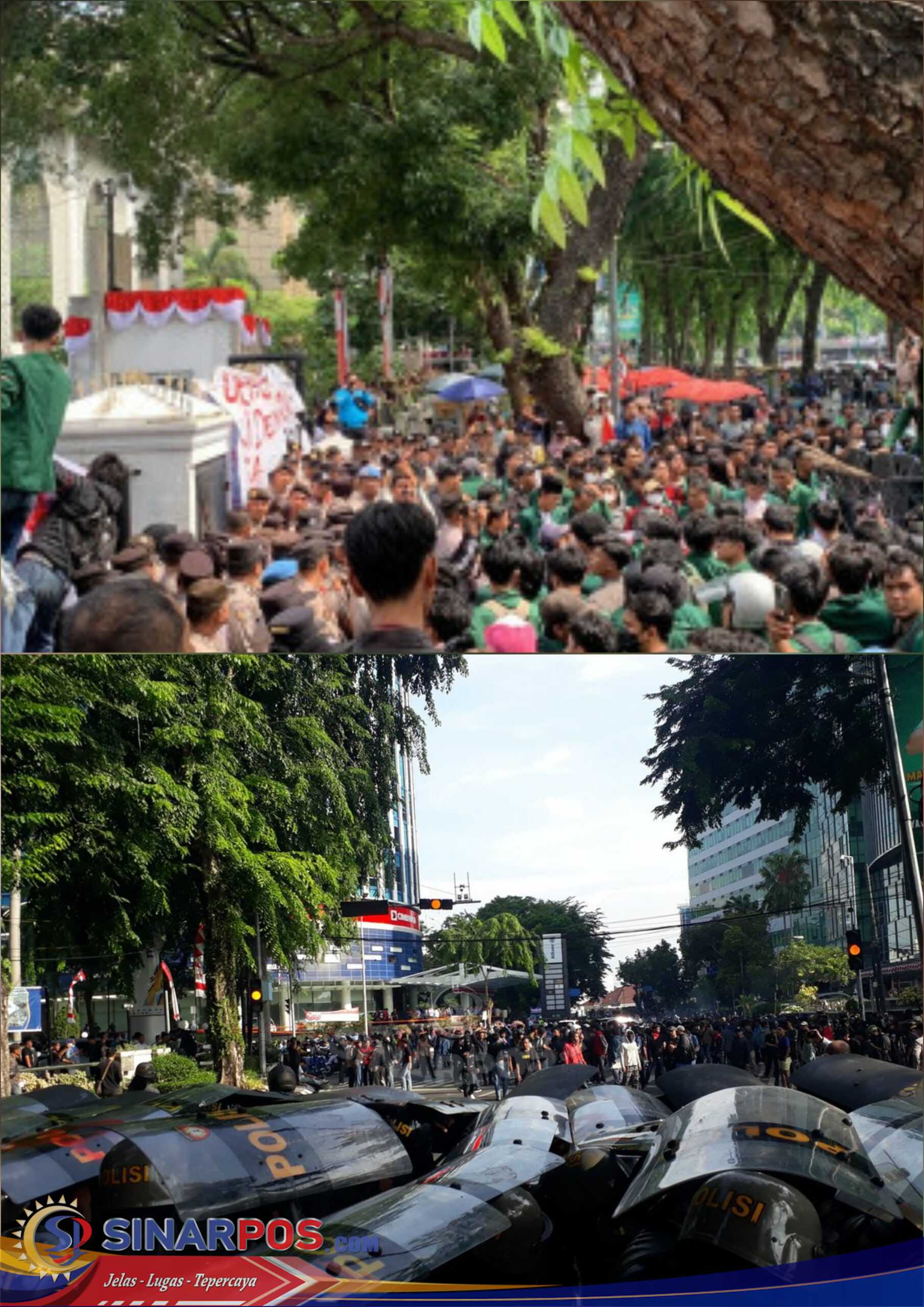 Unjuk Rasa Di DPRD Sumut Berujung Ricuh, Massa Robohkan Pagar Pintu masuk