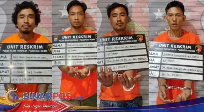Polsek Medan Tuntungan Gulung 4 Pelaku Pembobol Rumah Kosong