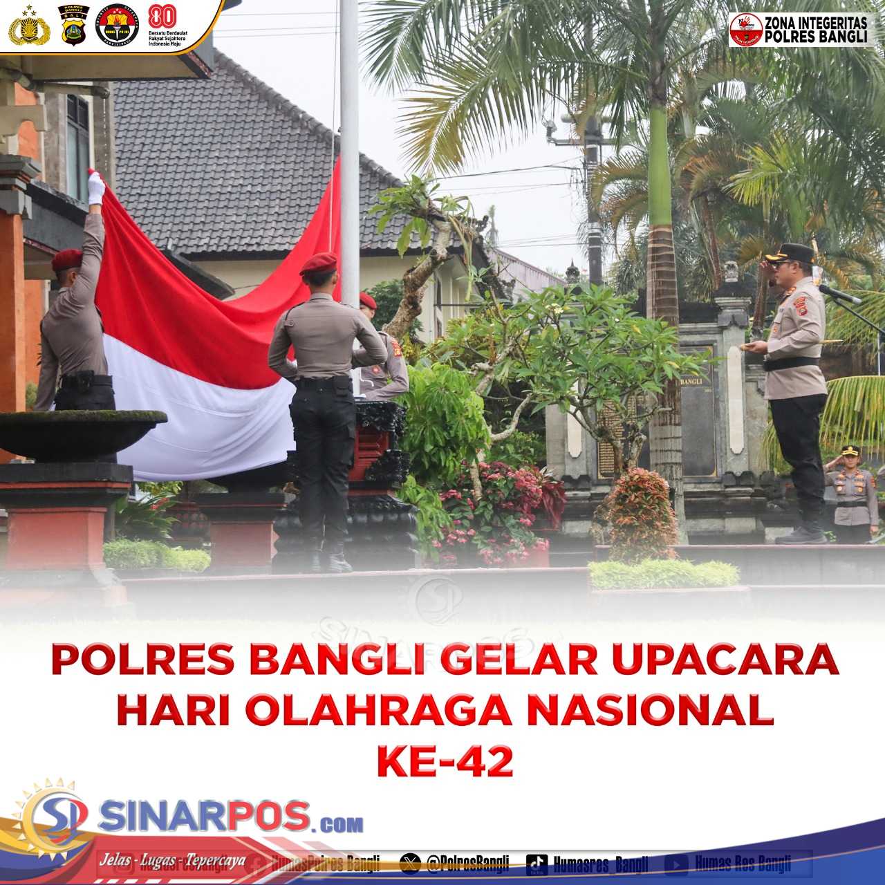 Polres Bangli Gelar Upacara Haornas  di Pimpin Langsung Kapolres