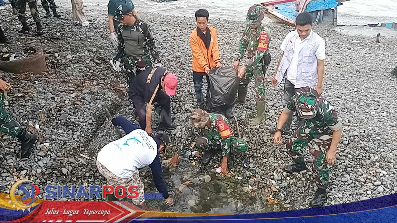 Sambut HUT TNI ke-80, Kodim 0424/Tanggamus Gelar Bakti Teritorial Prima Pembersihan Bibir Pantai