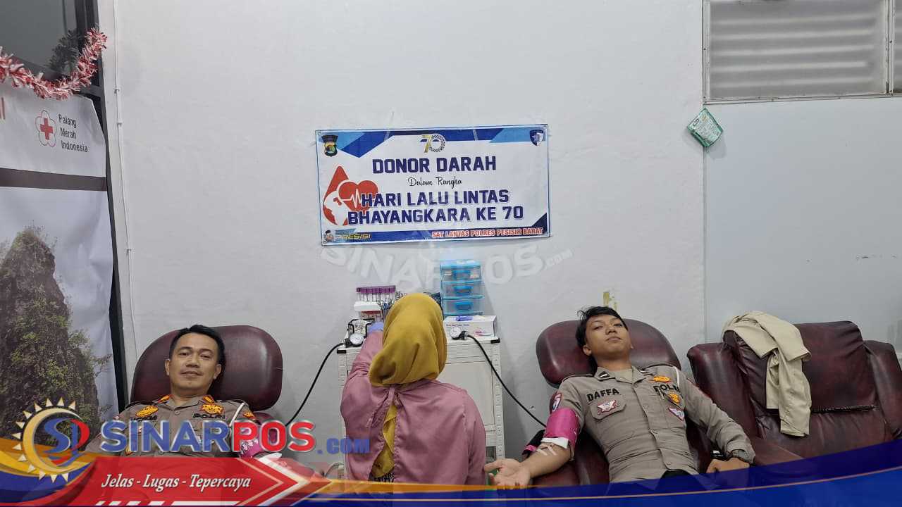 Sat Lantas Polres Pesisir Barat Laksanakan Donor Darah dalam Rangka Hari Lalu Lintas Bhayangkara ke-70