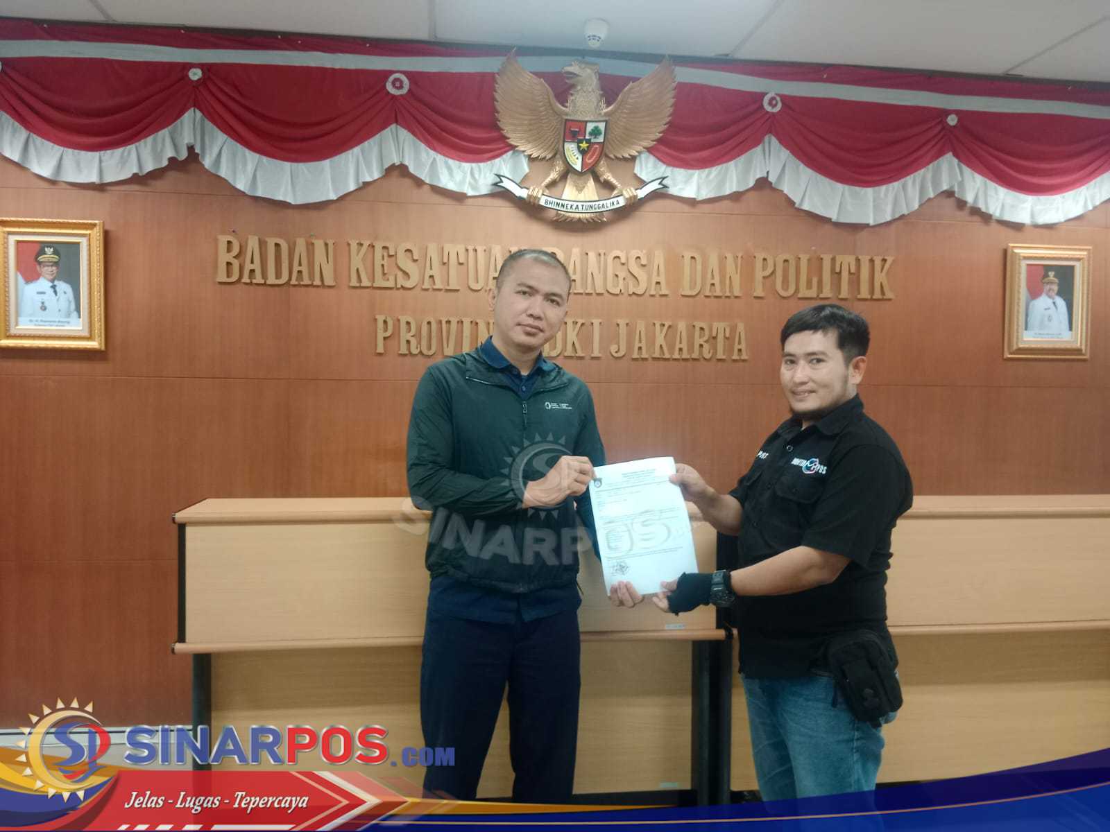 DPD Akpersi DKI Jakarta Serahkan Berkas Izin Tanda Daftar ke Kesbangpol