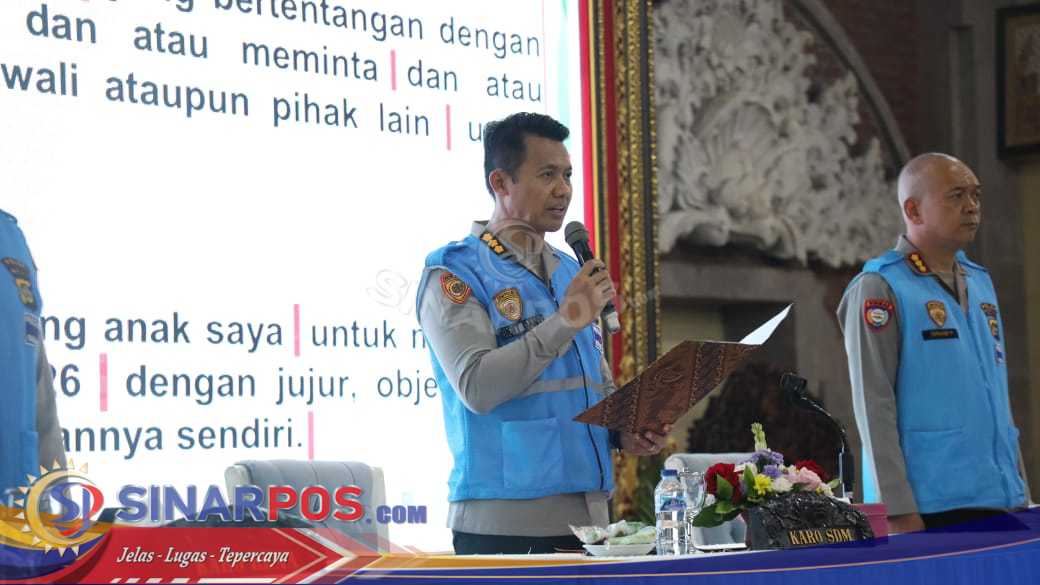 Karo SDM Polda Bali Pimpin Penandatanganan Pakta Integritas Calon Bintara Brimob Polri 2026