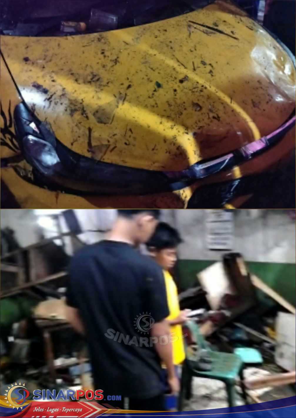 Diguyur Hujan!! Mobil Honda Brio Seruduk Rumah Warga di Jalan Medan Binjai