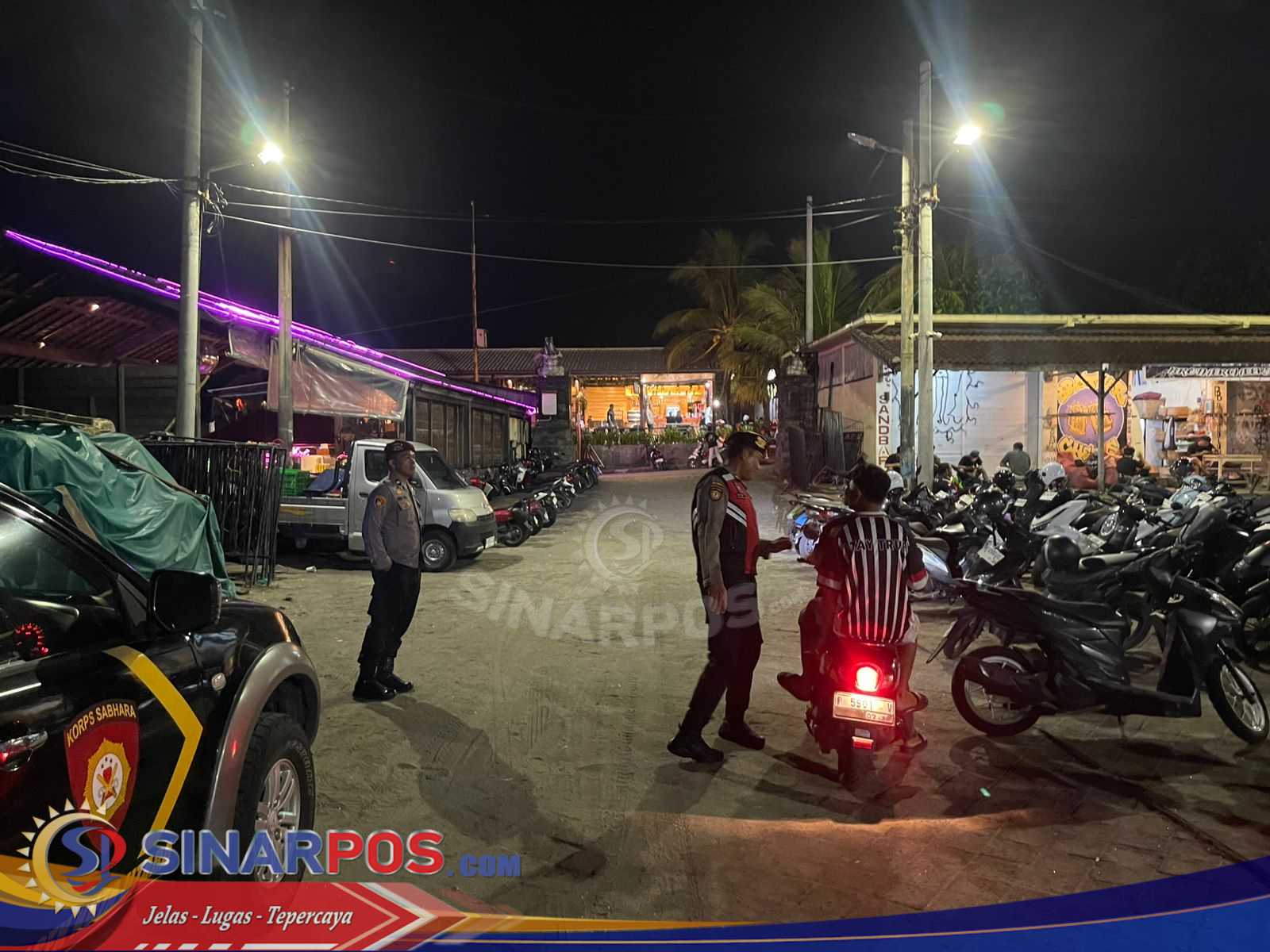 Polsek Kuta Utara Patroli Beat Selatan Amankan Aktifitas Wisatawan