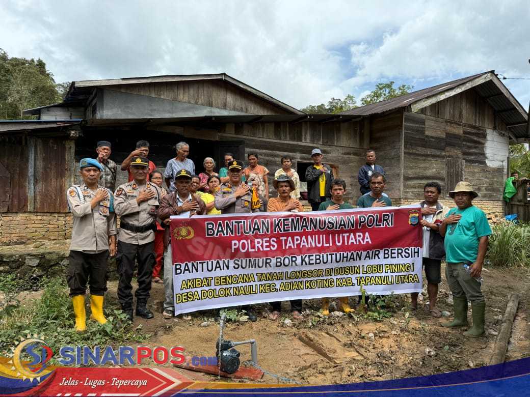 Polres Taput Bangun Sumur Bor, Hadirkan Air Bersih bagi Warga Lobu Pining Pascabencana Longsor Polres Taput Bangun Sumur Bor, Hadirkan Air Bersih bagi Warga Lobu Pining Pascabencana Longsor