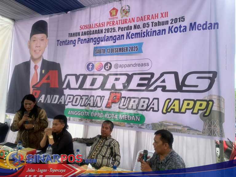 Anggota DPRD Kota Medan Fraksi Partai Gerindra Gelar Sosper, Andreas Pandapotan Purba Ajak Warga Berperan Aktif untuk Pantau Bansos