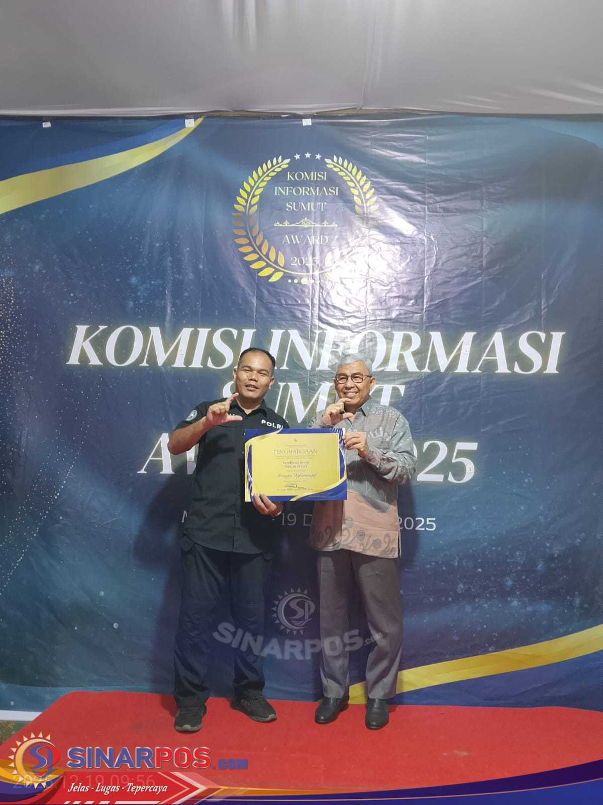 Polda Sumut Raih Predikat Menuju Informatif pada Komisi Informasi Sumut Award 2025