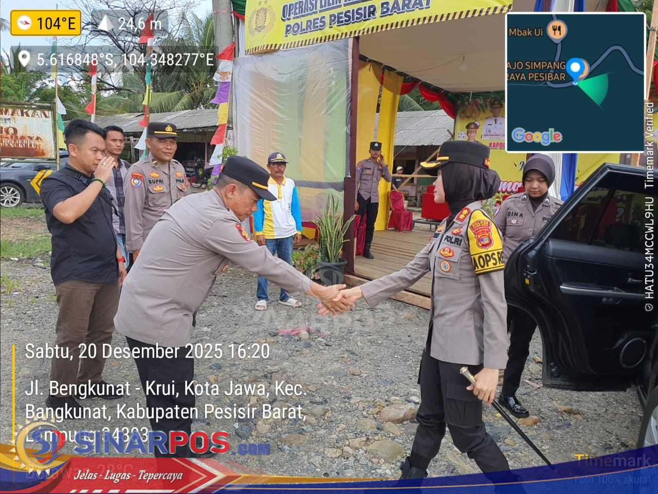 Kapolres Pesisir Barat Cek Kesiapan Pos Pengamanan Bengkunat dalam Ops Lilin Krakatau 2025