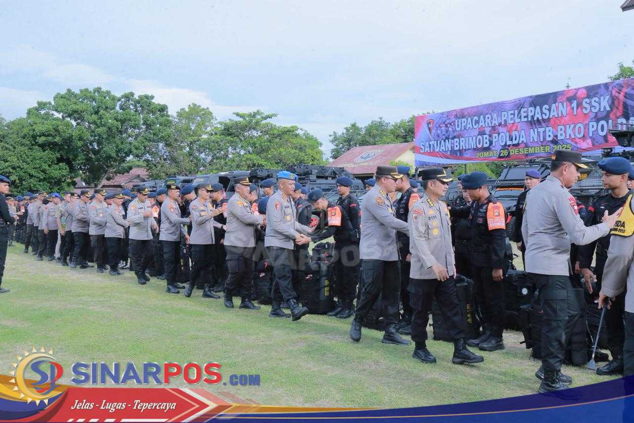 Kapolda NTB Lepas 1 SSK Brimob untuk Penanganan Bencana di Aceh