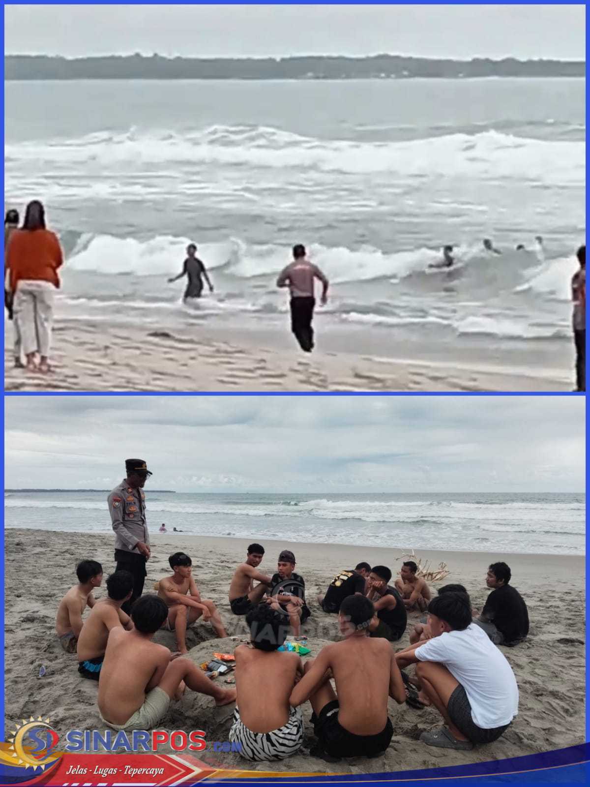 Polres Pesisir Barat Gerak Cepat dan Tanggap Evakuasi Tiga Remaja Terseret Ombak Hingga Selamat