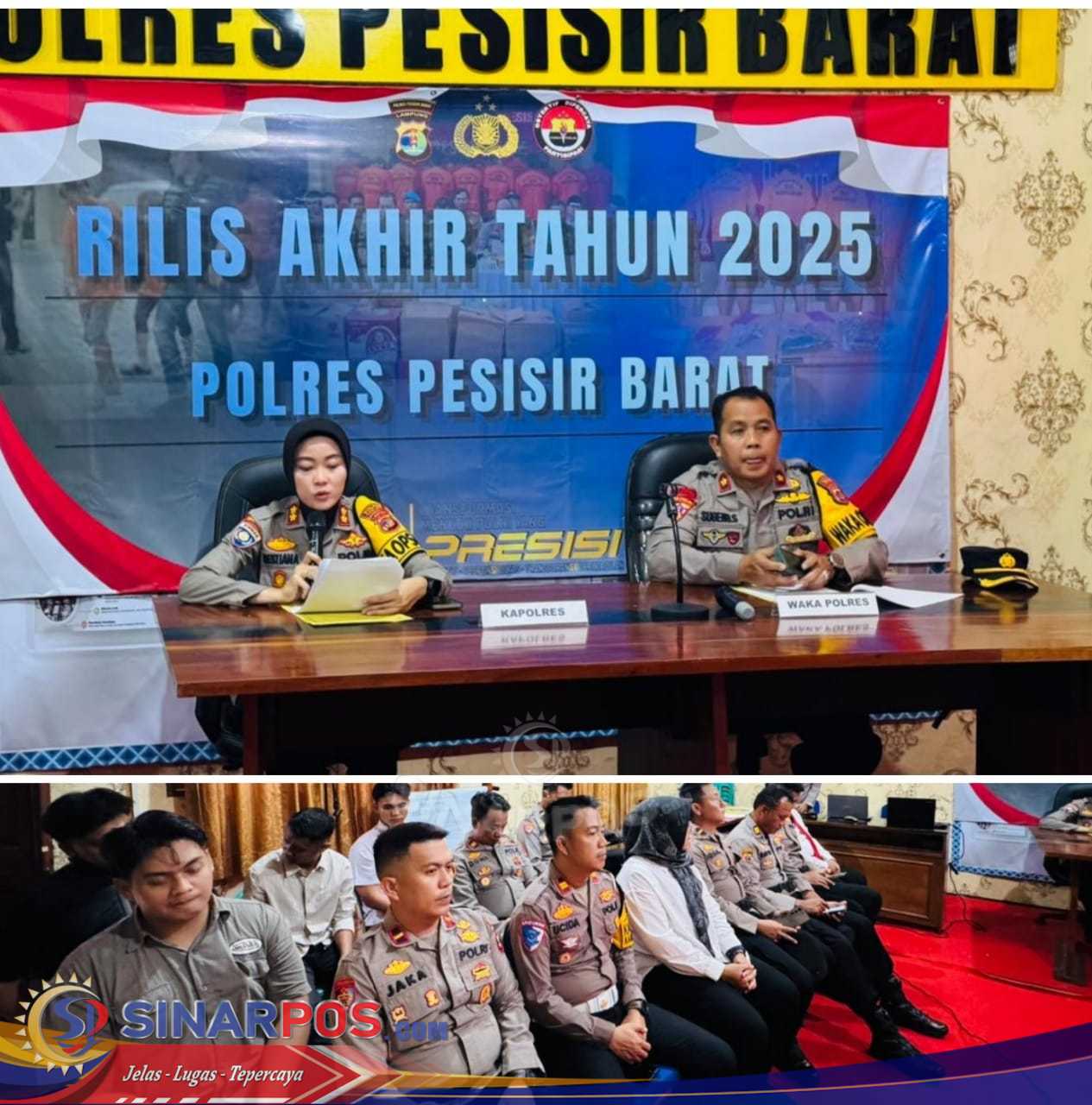 Polres Pesisir Barat Gelar Rilis Akhir Tahun 2025, Kapolres Tekankan Peningkatan Prestasi dan Pelayanan Masyarakat