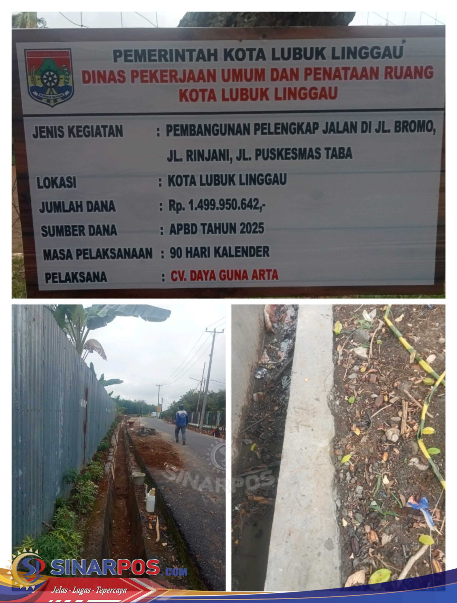 Diduga Kuat pekerjaan pelengkapan jalan Bromo tidak sesuai rav