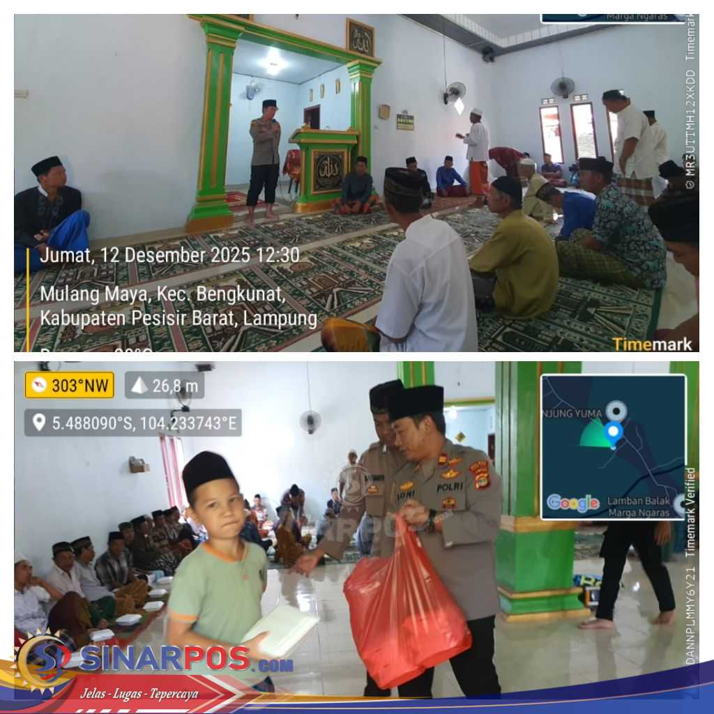 Polsek Bengkunat Laksanakan Program Jumat Keliling, Bagikan Sedekah Makanan untuk Masyarakat