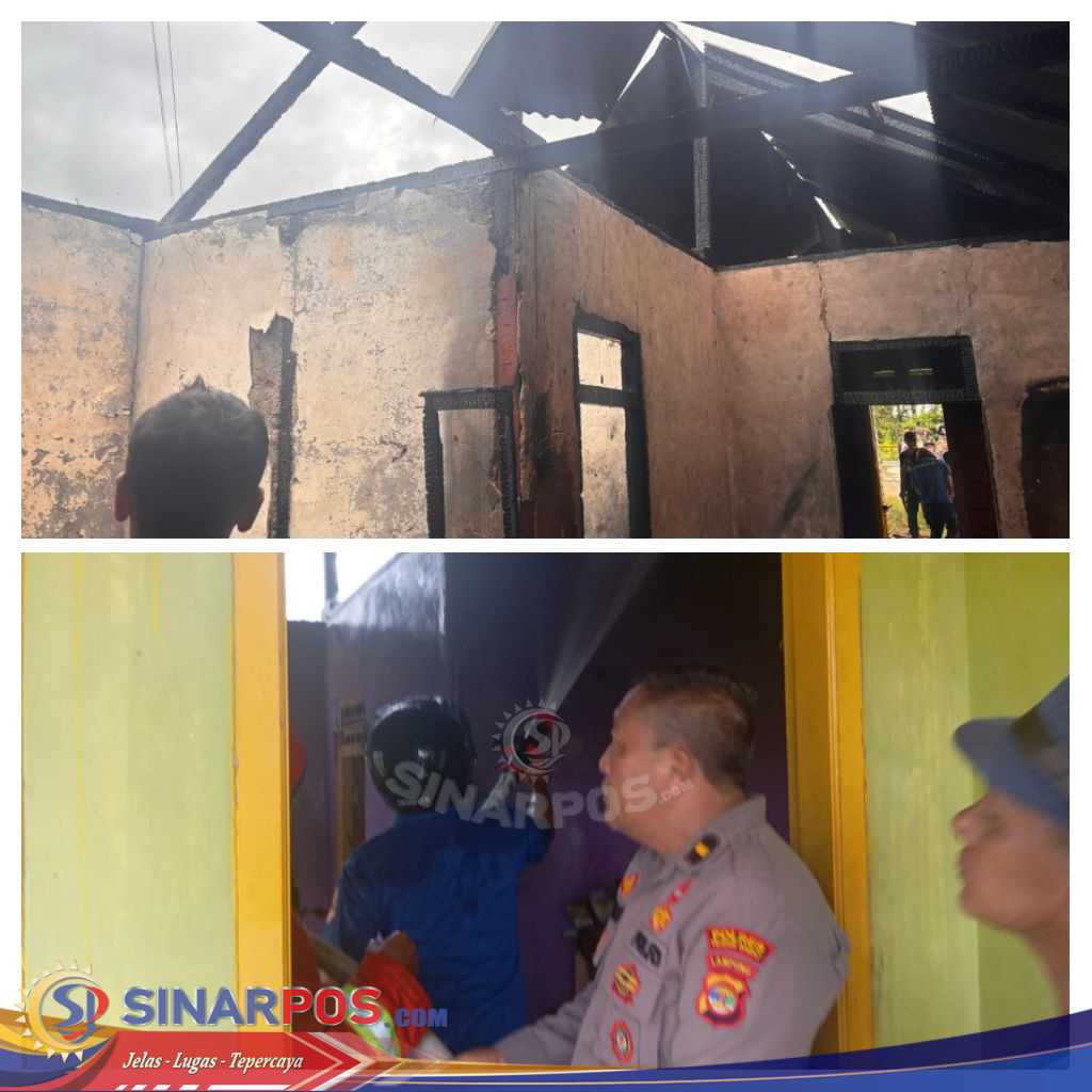 Polsek Pesisir Tengah Gerak Cepat Datangi TKP Kebakaran di Pekon Pemerihan