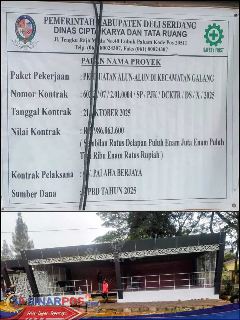 Fantastis!! Proyek Pembangunan Alun- Alun di Kecamatan Galang Hampir Rp1 Milliar