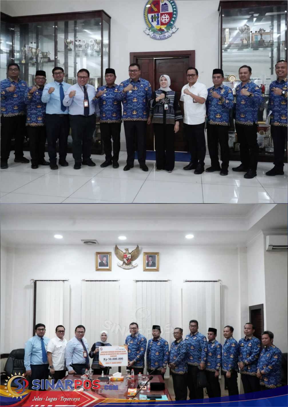 Pemkab Deli Serdang Terima Bantuan Penanganan Banjir dari Bank Sumut