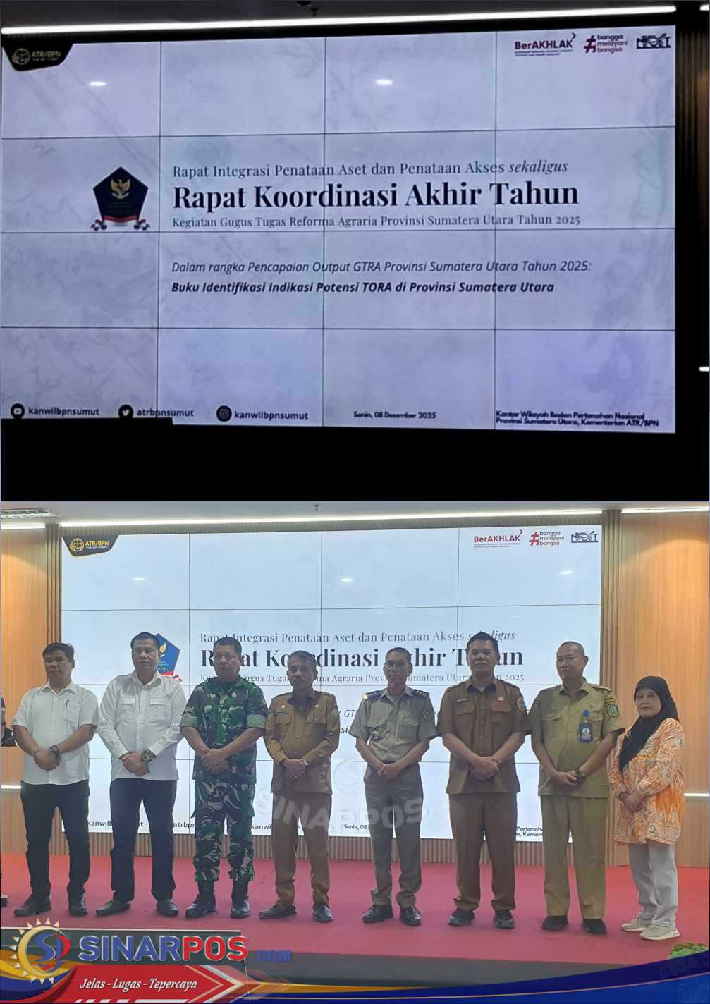 Rapat Kordinasi Akhir Tahun 2025 dan Integrasi Penataan Aset serta Penataan Akses Gugus Tugas Reforma Agraria (GTRA) Provinsi Sumatera Utara