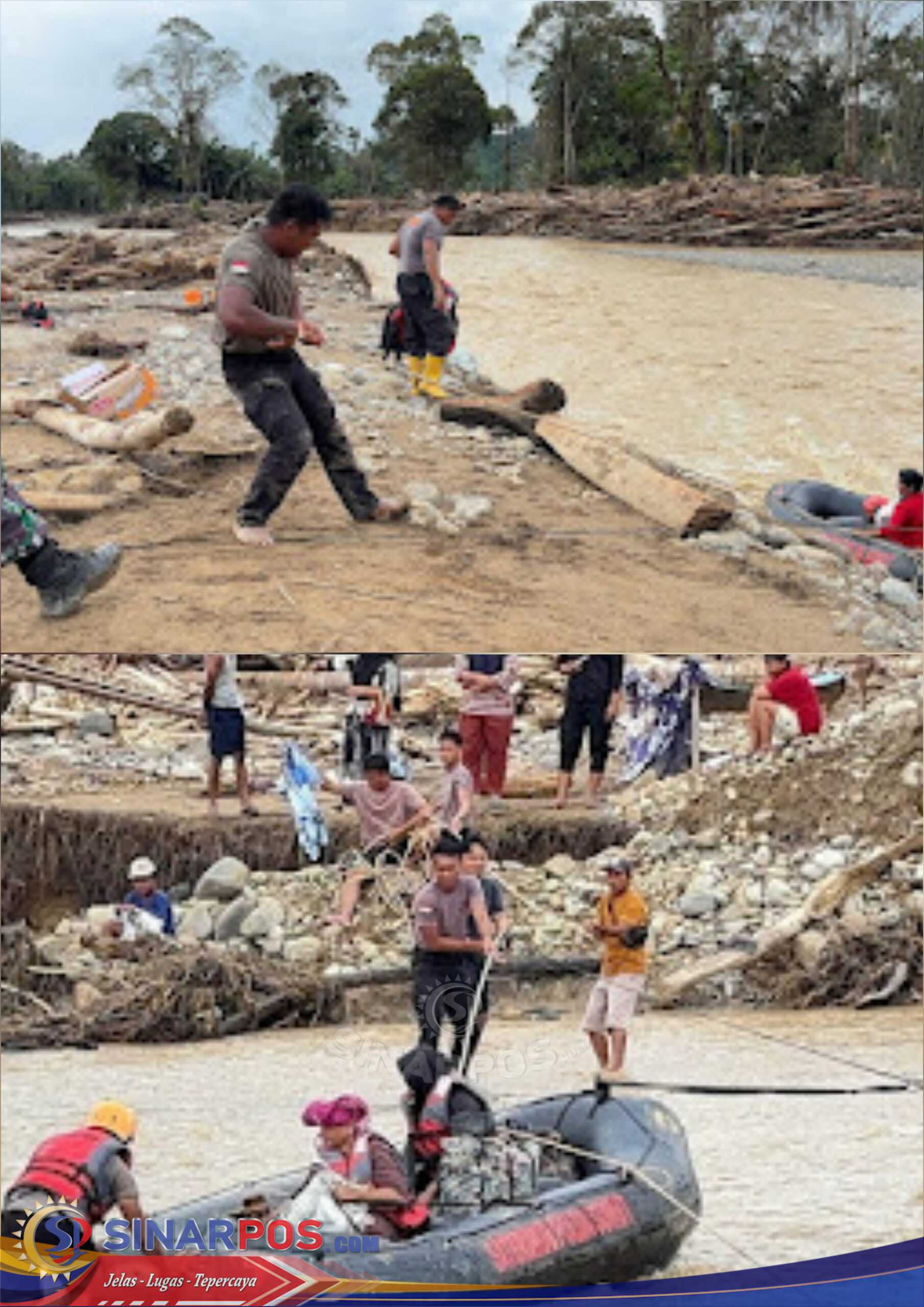 Perahu Karet Darurat Jadi Penyelamat, Polda Sumut Evakuasi Warga Sakit & Urgent Terdampak Bencana di Garoga