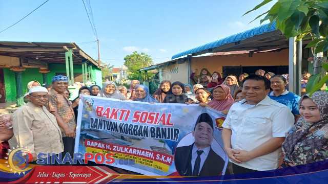 Wakil Ketua DPRD Zulkarnaen Salurkan 300 Paket Bantuan Pangan Kepada Warga Terdampak Banjir