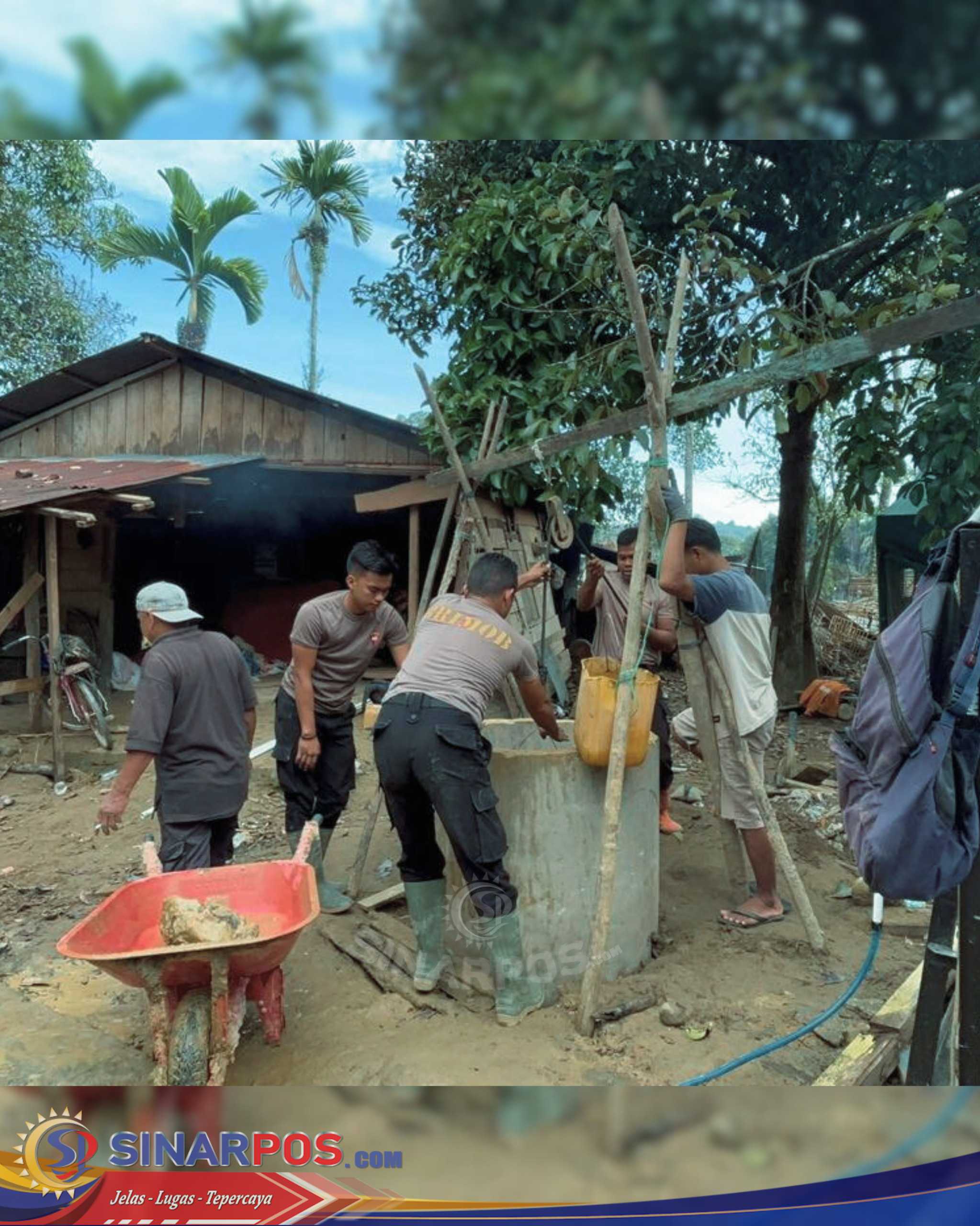 Pemulihan Berkelanjutan Pasca Bencana, Brimob Batalyon C Bantu Warga Batang Toru Bangkit
