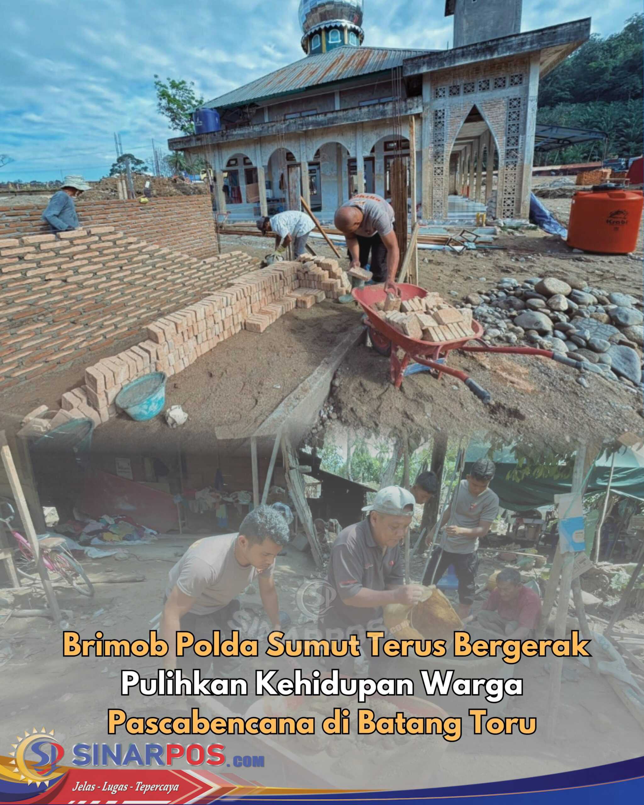 Brimob Polda Sumut Terus Bergerak Pulihkan Kehidupan Warga Pascabencana di Batang Toru