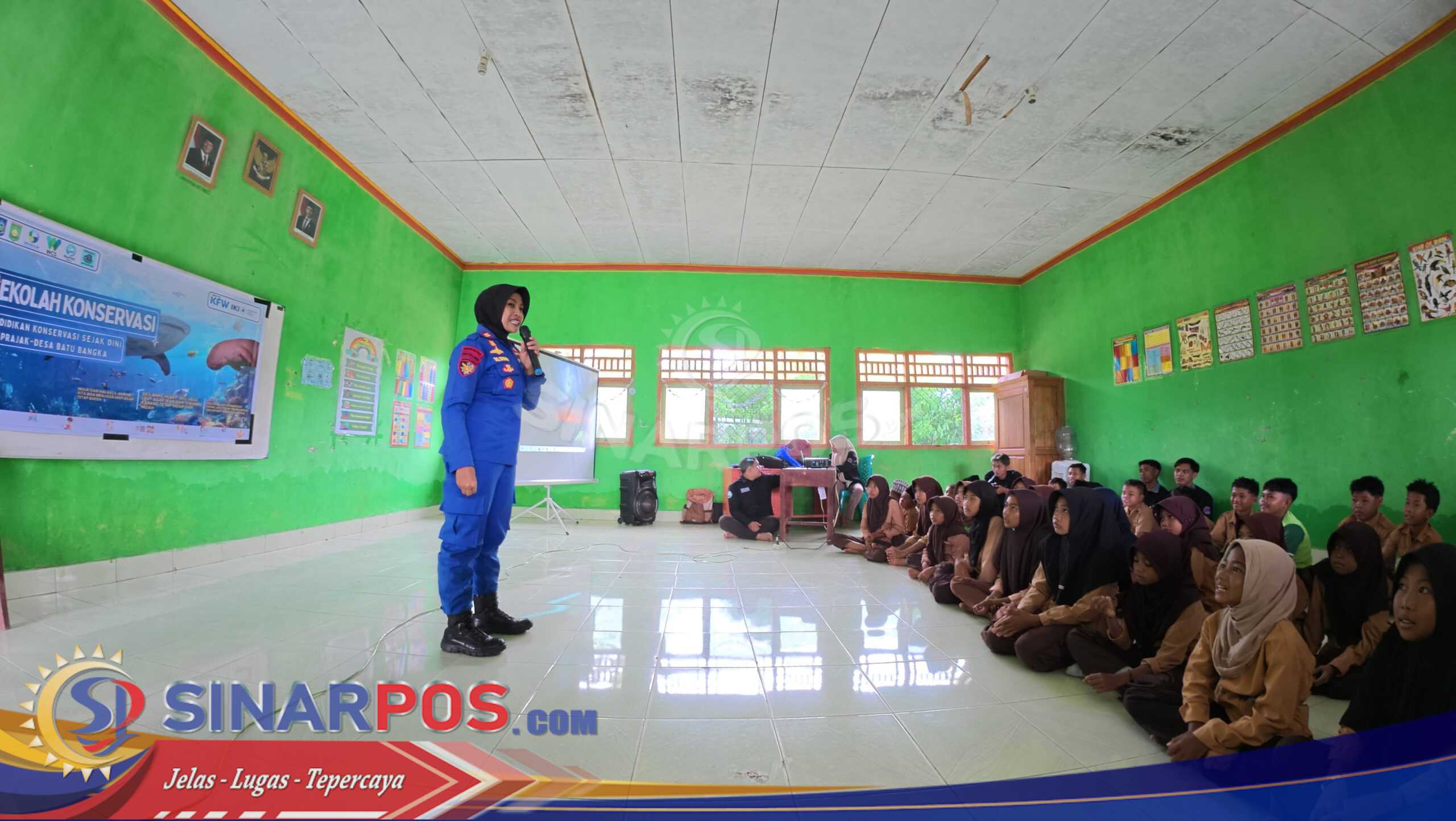Kasat Polairud Polres Sumbawa Laksanakan Sosialisasi Konservasi kepada anak Sekolah SDN Prajak