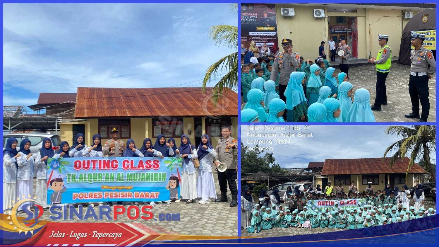 SAT BINMAS POLRES PESISIR BARAT KENALKAN TUGAS KEPOLISIAN KEPADA MURID TK AL-QURAN PASAR KRUI