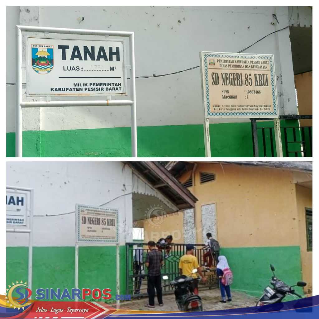 Ironis, Siswa SDN 85 Krui Panjat Pagar Gerbang Untuk Masuk Ke Sekolah