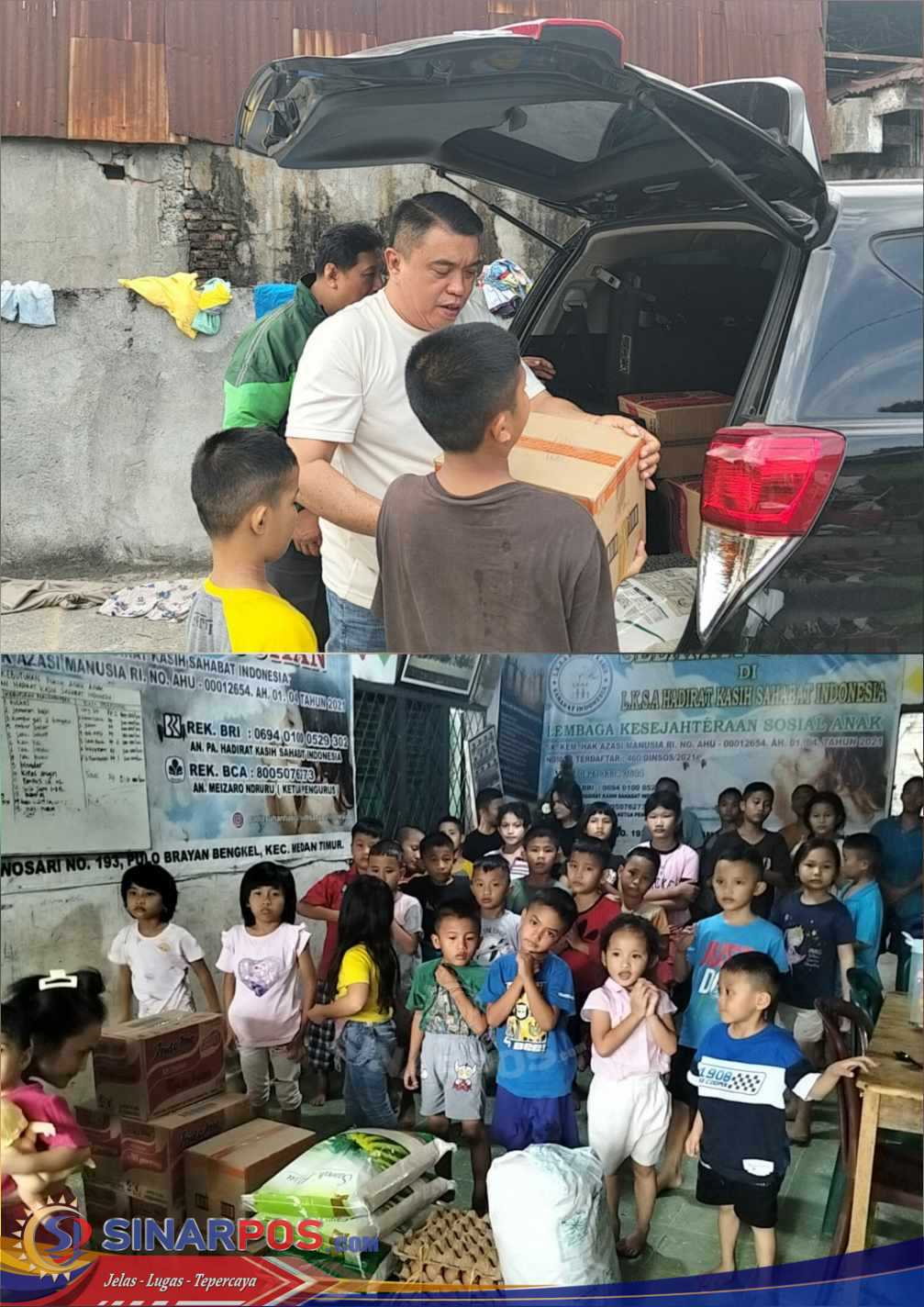 Bentuk Wujud Kepedulian, Ketua  Pokdarkamtibmas Bhayangkara Resor Medan Salurkan Bantuan Sembako di Panti Asuhan Kelurahan Pulo Brayan Bengkel