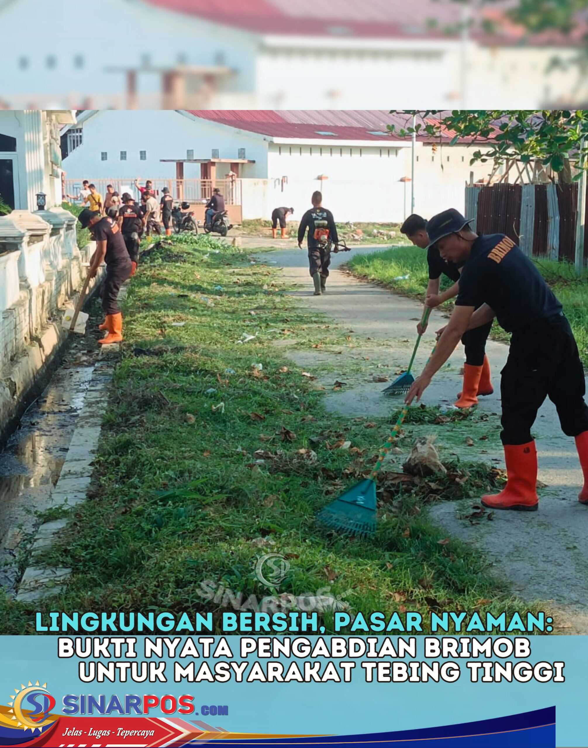 Lingkungan Bersih, Pasar Nyaman: Bukti Nyata Pengabdian Brimob untuk Masyarakat Tebing Tinggi