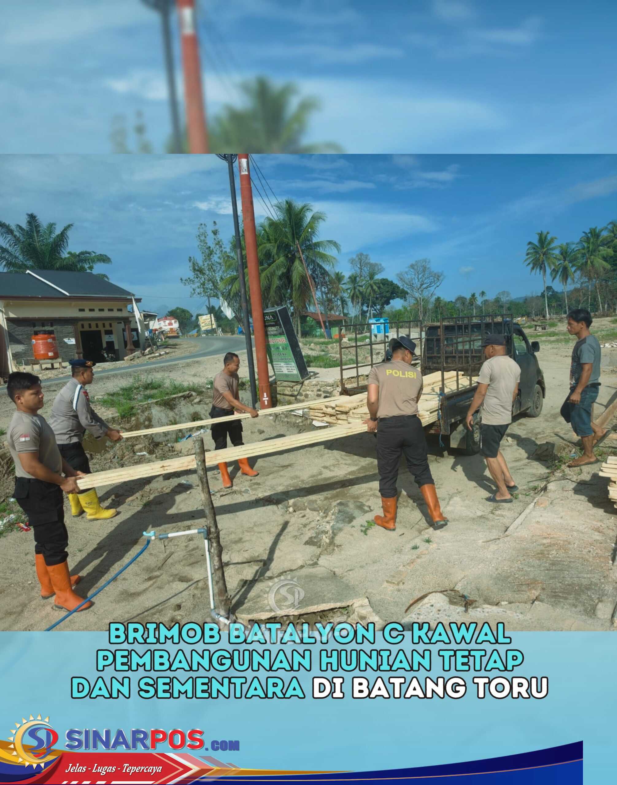 Brimob Batalyon C Kawal Pembangunan Hunian Tetap dan Sementara di Batang Toru