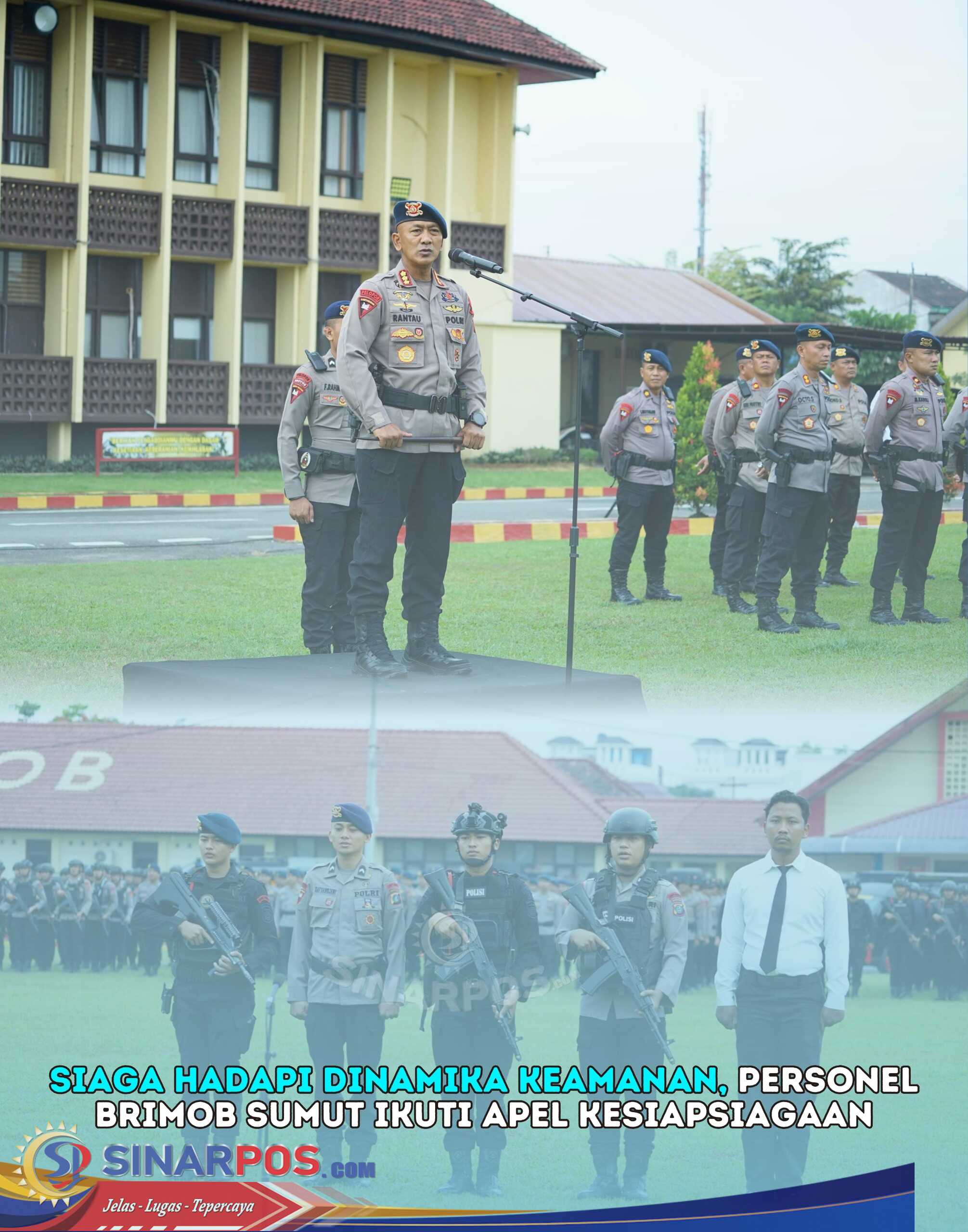 Siaga Hadapi Dinamika Keamanan, Personel Brimob Sumut Ikuti Apel Kesiapsiagaan
