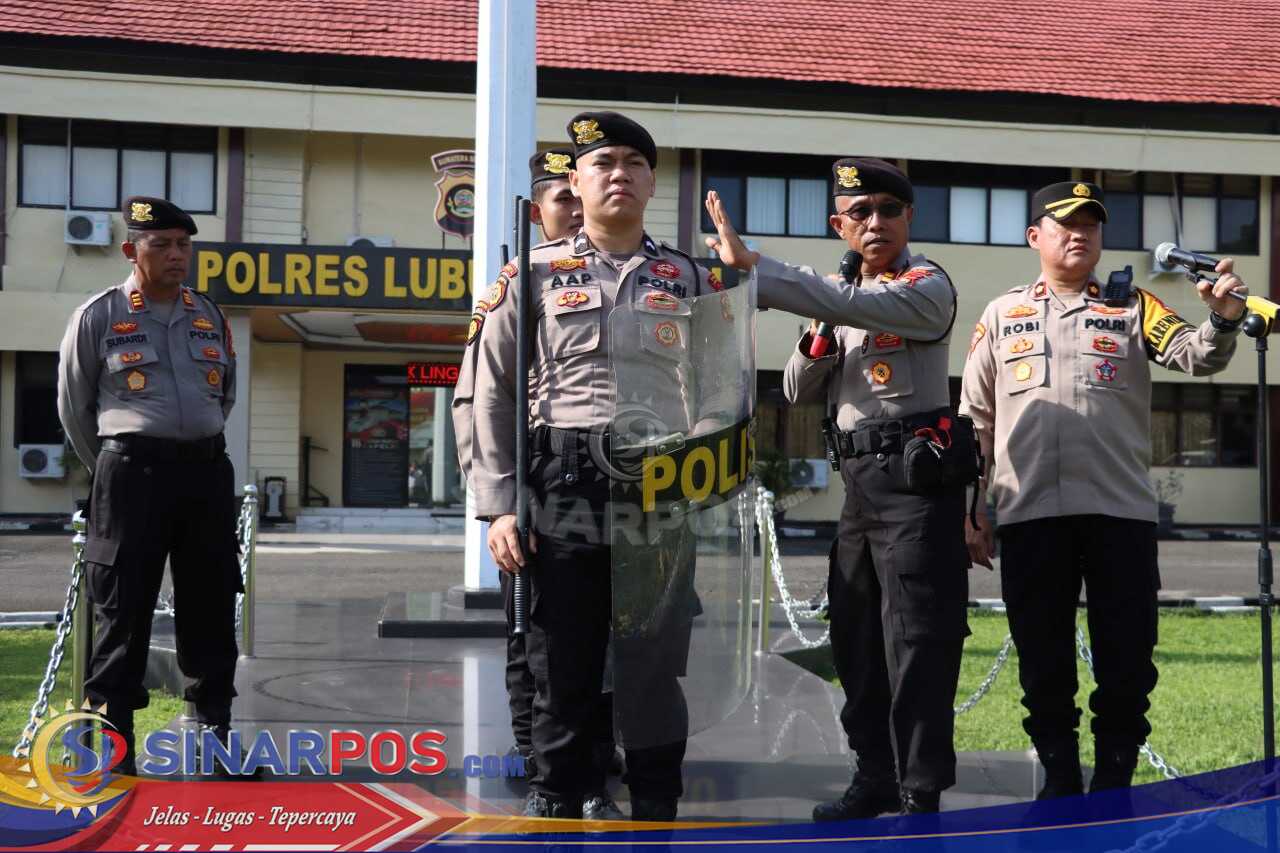 Polres Lubuk Linggau dan Sat Brimob Polda Sumsel dalam menjaga ketertiban dan keamanan di wilayah Lubuk