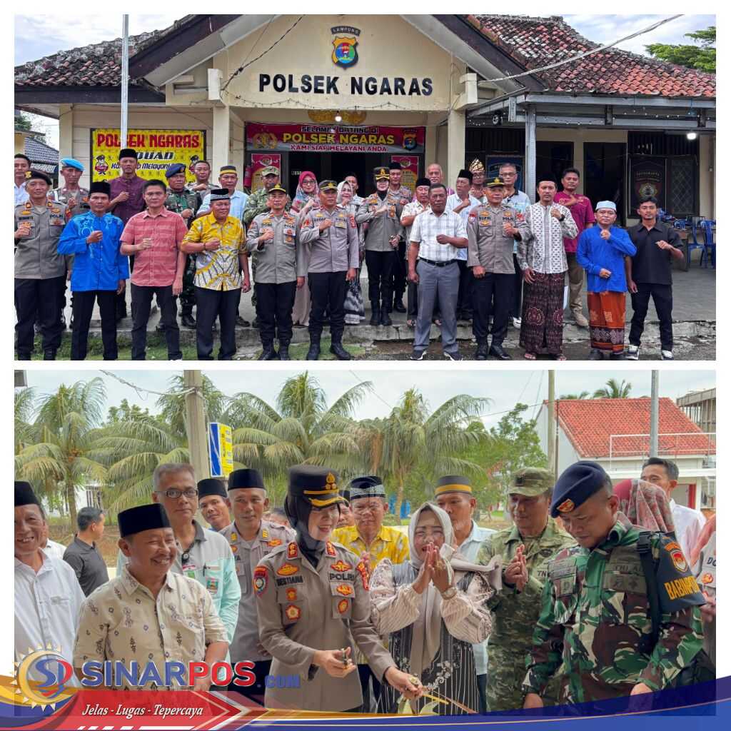 KAPOLRES PESISIR BARAT PIMPIN PENGUKUHAN PERUBAHAN NOMENKLATUR POLSEK BENGKUNAT MENJADI POLSEK NGARAS