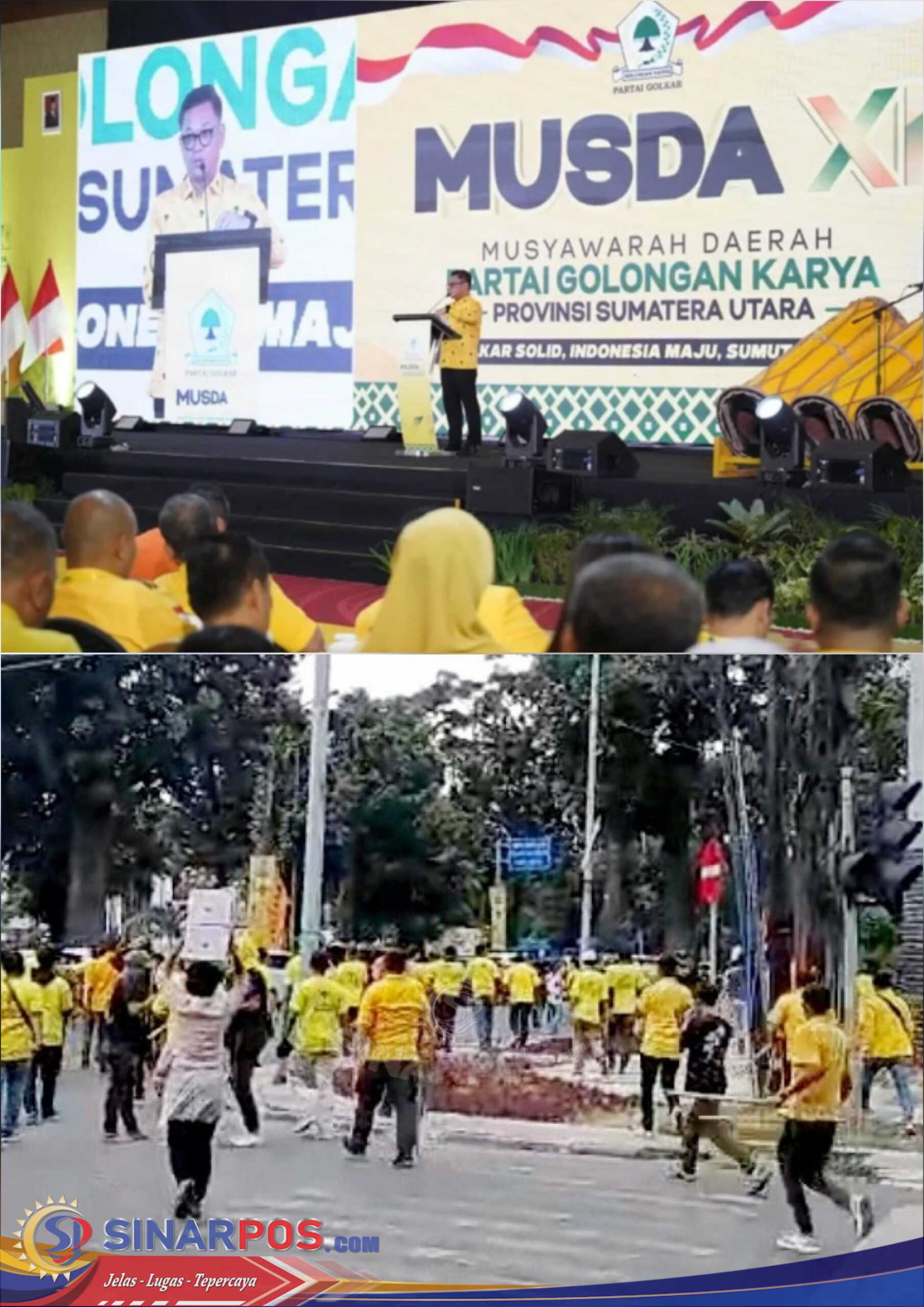 Musda ke-XI DPD Golkar Sumut Diwarnai Ricuh, Dua Kubu Saling Serang Pakai Petasan dan Kayu