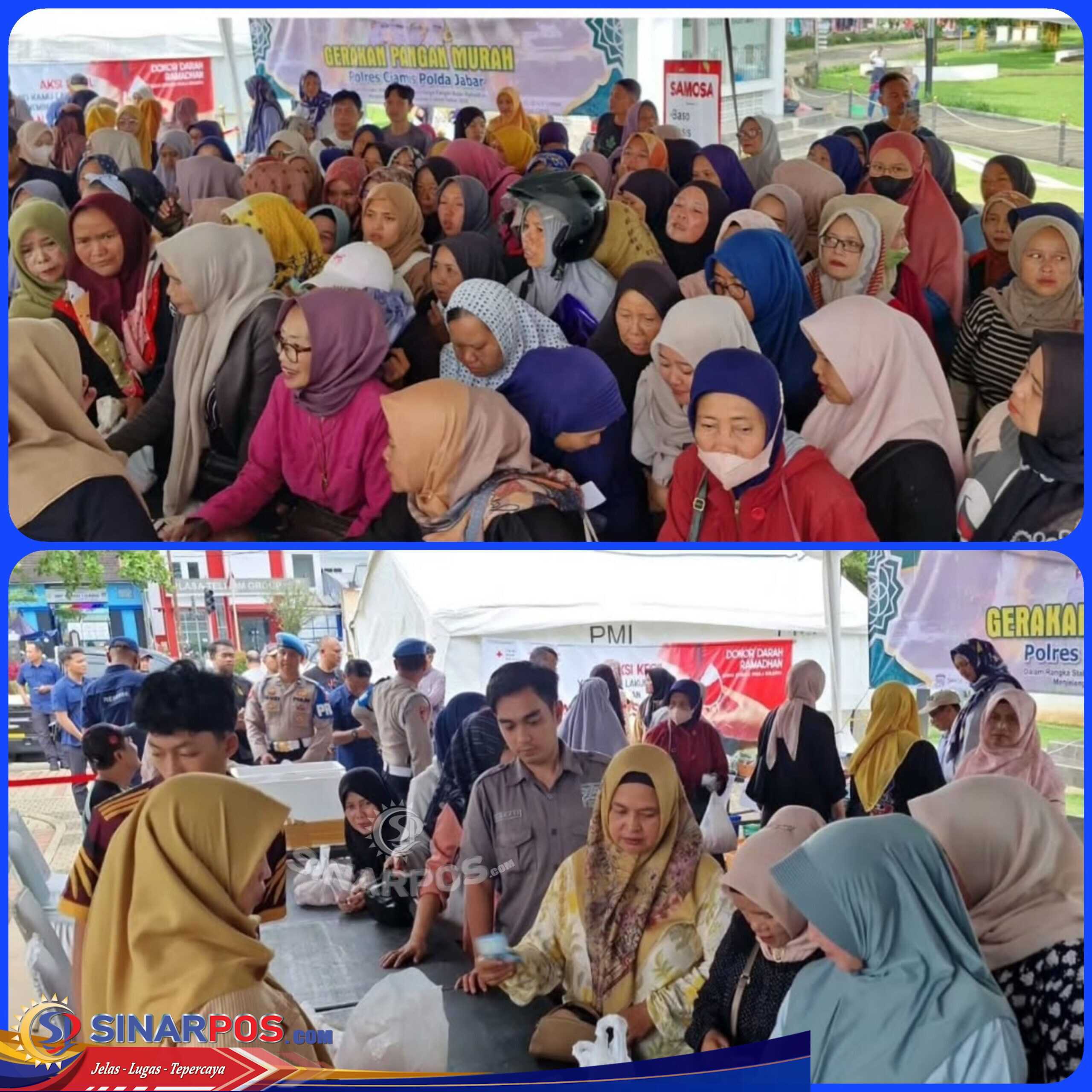 Polres Ciamis Dan Dinas Pertanian dan Ketahanan Pangan Gelar Gerakan Pangan Murah di Alun-Alun Ciamis