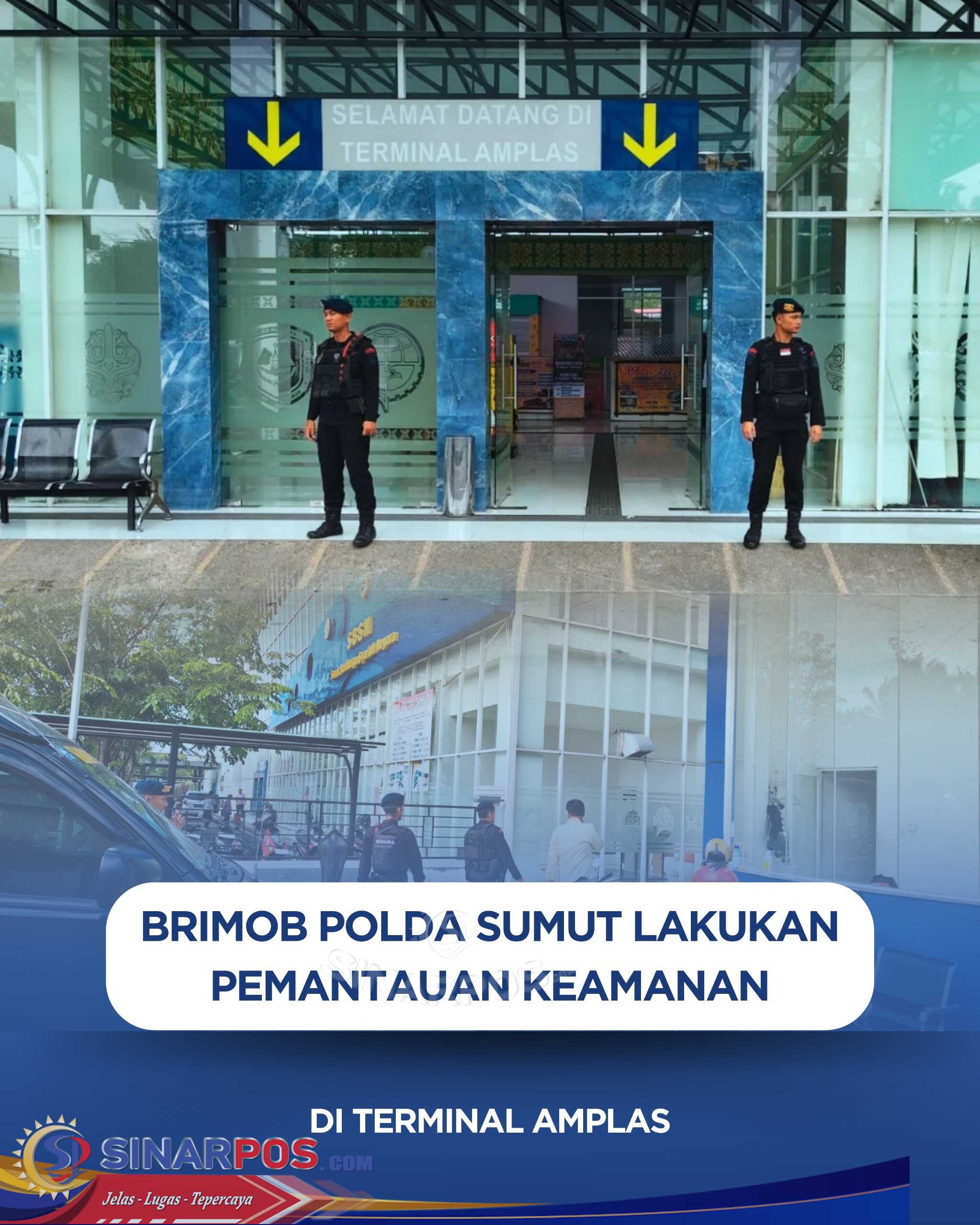 Brimob Polda Sumut Lakukan Pemantauan Keamanan di Terminal Amplas