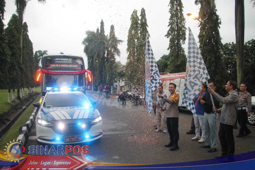 Polres Purwakarta dan PT Indorama Berangkatkan 538 Pemudik Gratis