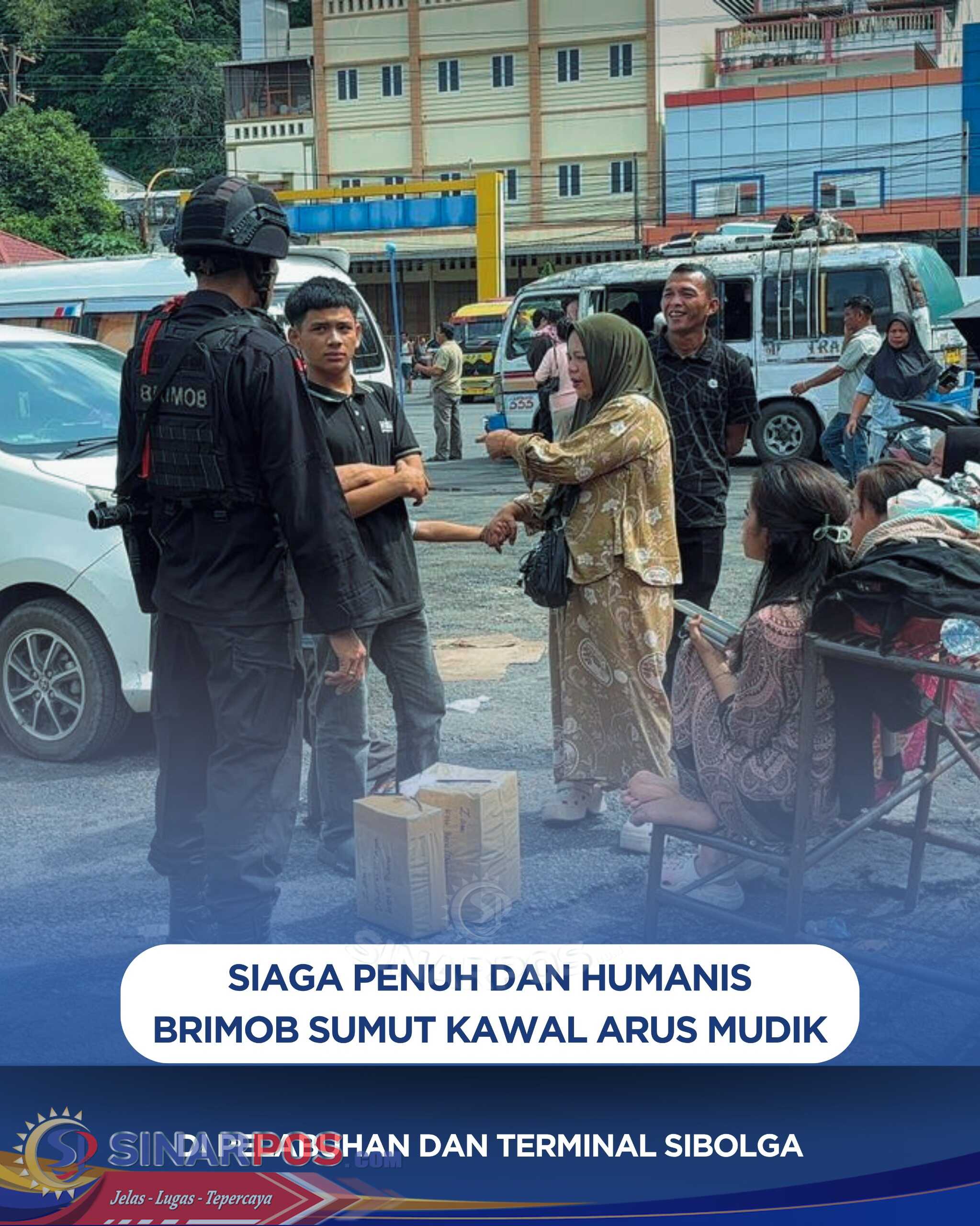 Sigap dan Humanis, Brimob Sumut Kawal Arus Mudik di Pelabuhan dan Terminal Sibolga