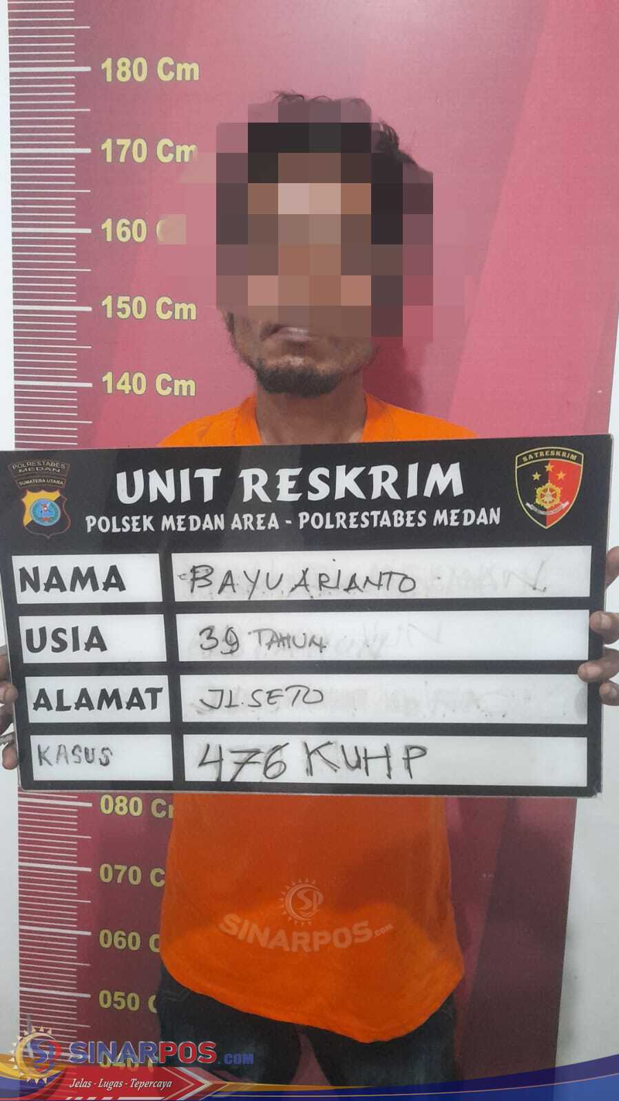 Bongkar Rumah Tetangganya Sendiri, Unit Reskrim Polsek Medan Area Gerak Cepat Ringkus Residivis di Warnet Jalan Bromo