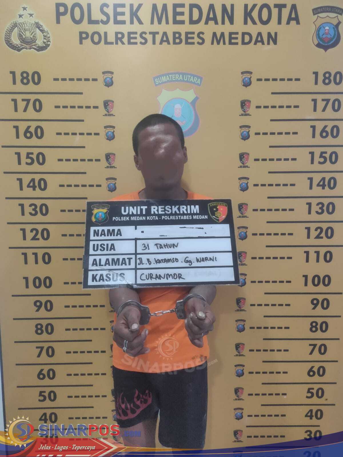 Kembali Beraksi! Tim Unit Reskrim Polsek Medan Kota Berhasil Ringkus Residivis Curanmor di Sozo Dental, Pelaku Ubah Warna Sepeda Motor