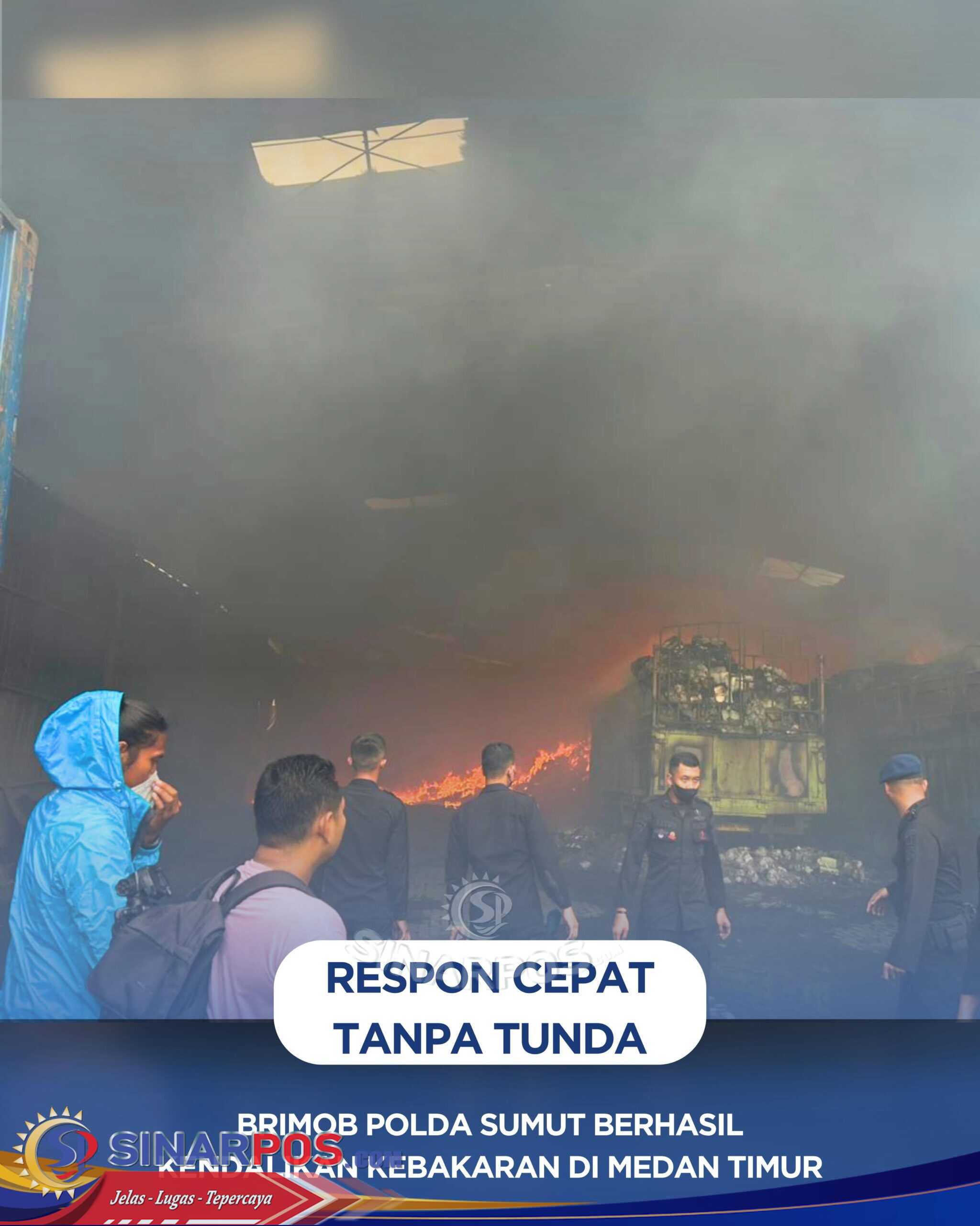 Respons Cepat Tanpa Tunda, Brimob Polda Sumut Berhasil Kendalikan Kebakaran di Medan Timur